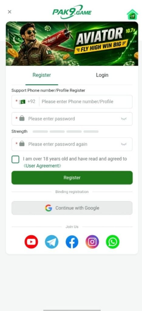 Pak9 Game APK Casino Banner